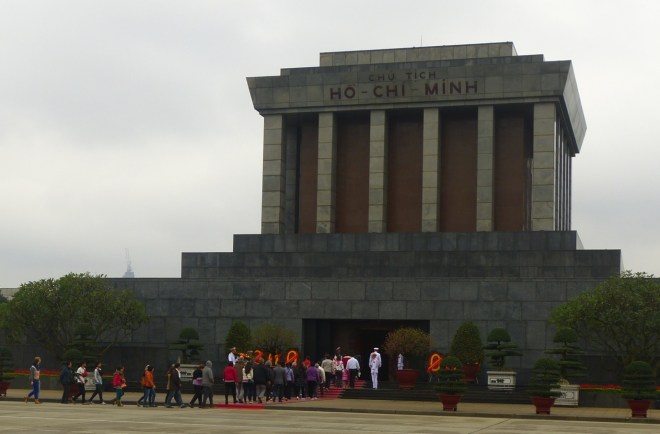 Ho Chi Minh's embalmed body lies in this mausoleum.