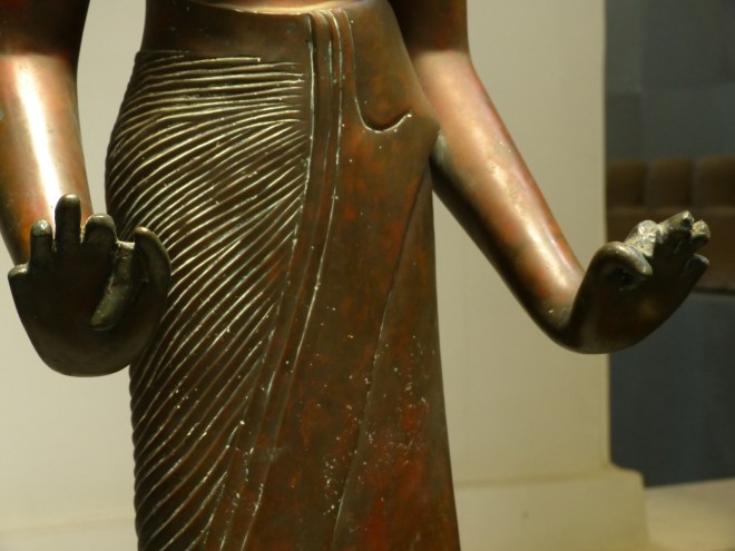 Lakshmi's hands were originally holding a lotus blossom 