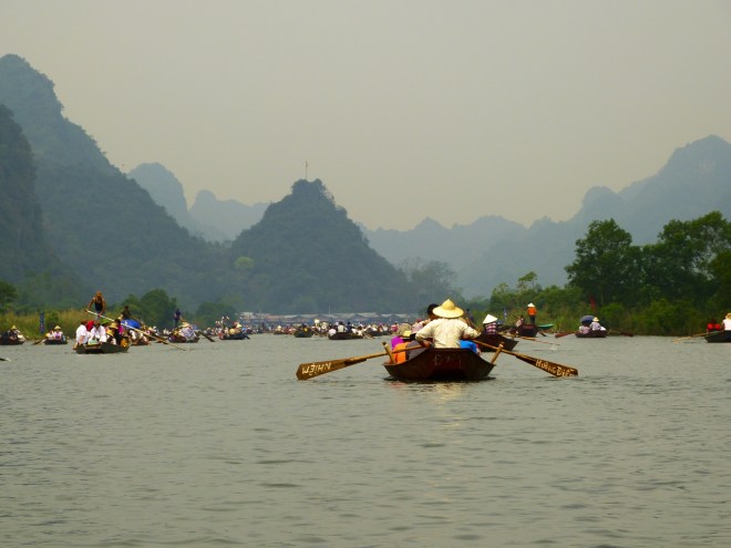 Beautiful scenery; quite a bit of traffic on the river.