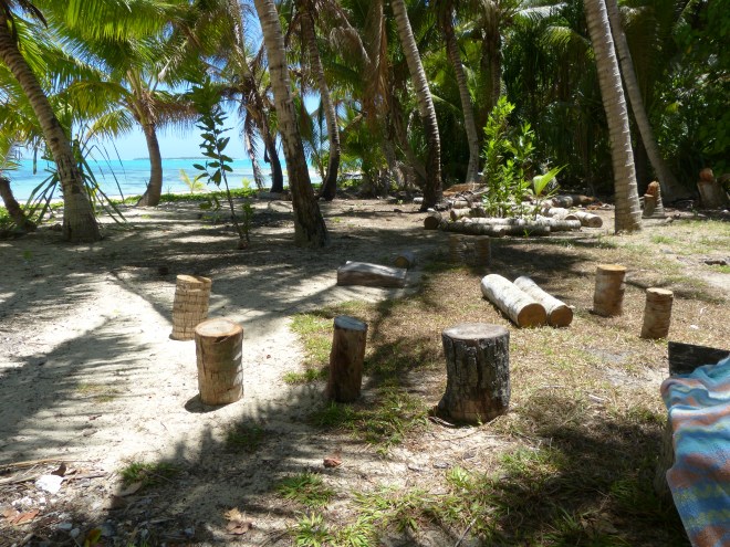 What is left of the Survivor campsite