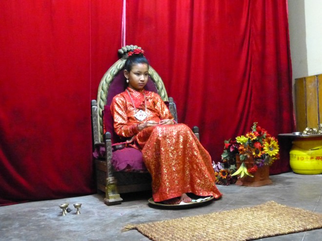 The Kumari is not allowed to walk